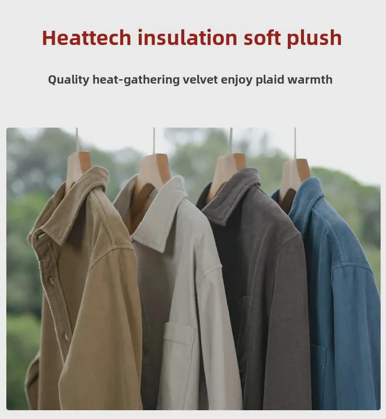 Men's Winter Thickened Velvet Corduroy Shirt Jacket 9432