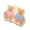 Bathroom Door Mat Cartoon Style Cute Bear Imitation Cashmere Absorbent Non Slip Floor Mats for Living Room Coffee Table