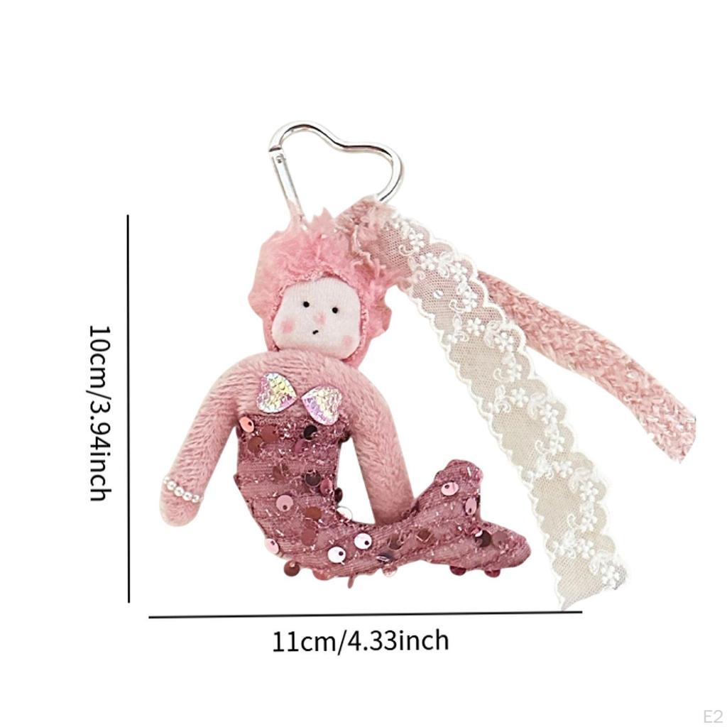 Sequins Mermaid Doll Keychain Backpack Charm for Birthday Gift Handbag Wallet