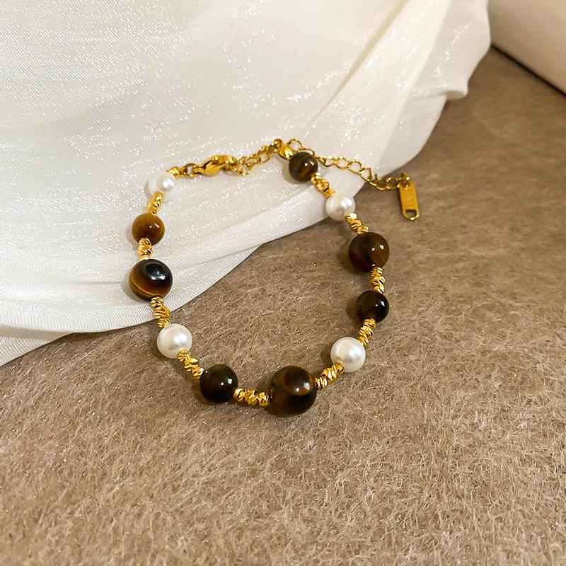 Elegant Crystal Flower Pearl Bracelet - Light Luxury Whitening Jewelry