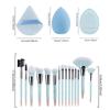24Pcs Makeup Brushes Set with Fiber Bristles Powder Puff Silicone Face Mask Brushes for Different Makeup Needs
