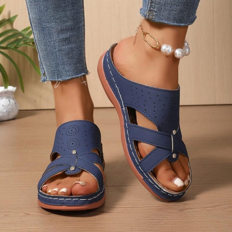 Fashion 2025 Women Wedge Sandals Premium Orthopedic Open Toe Sandals Vintage Anti-Slip Leather Casual Female Platform Retro Shoes