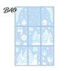 Non Adhesive Window Decors 9 Sheets Christmas Static Stickers, Reusable Snowflake Santa Claus Reindeer Office Glass Ornaments Decals for Holiday