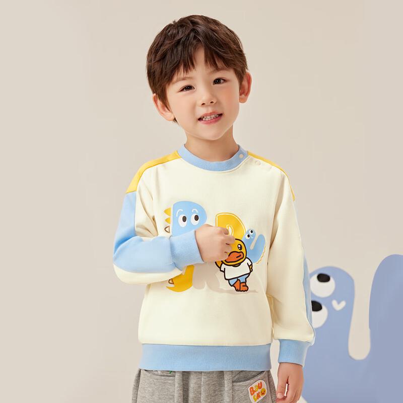 B.Duck Boys' Cartoon Patchwork Long Sleeve Sweatshirt