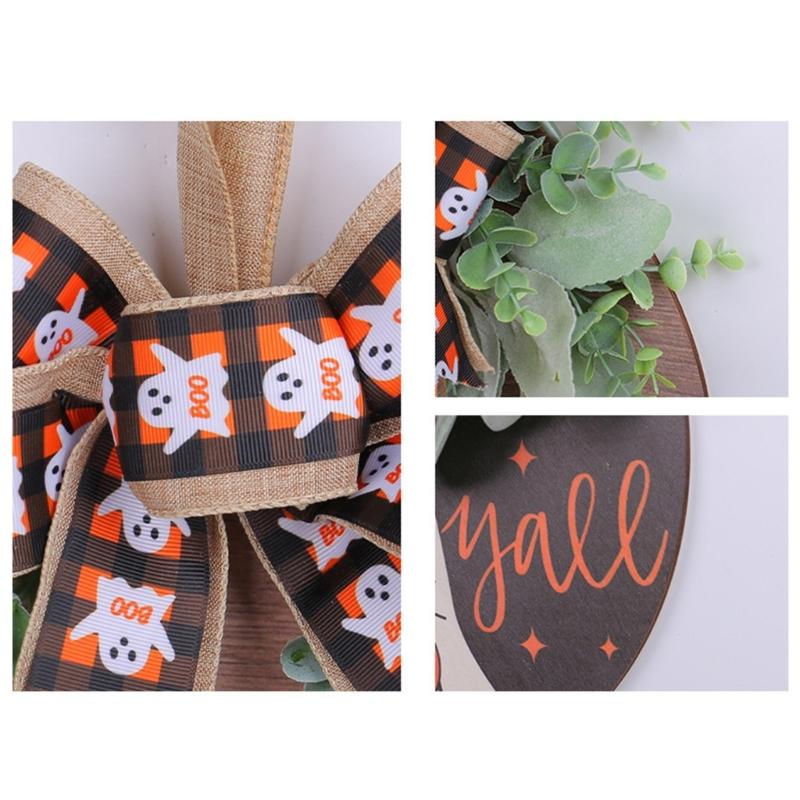 Handmade Wood Plaque Welcome Sign Stylish Indoor/Outdoor Wall Hanging for Halloween Enthusiasts Holiday Window display