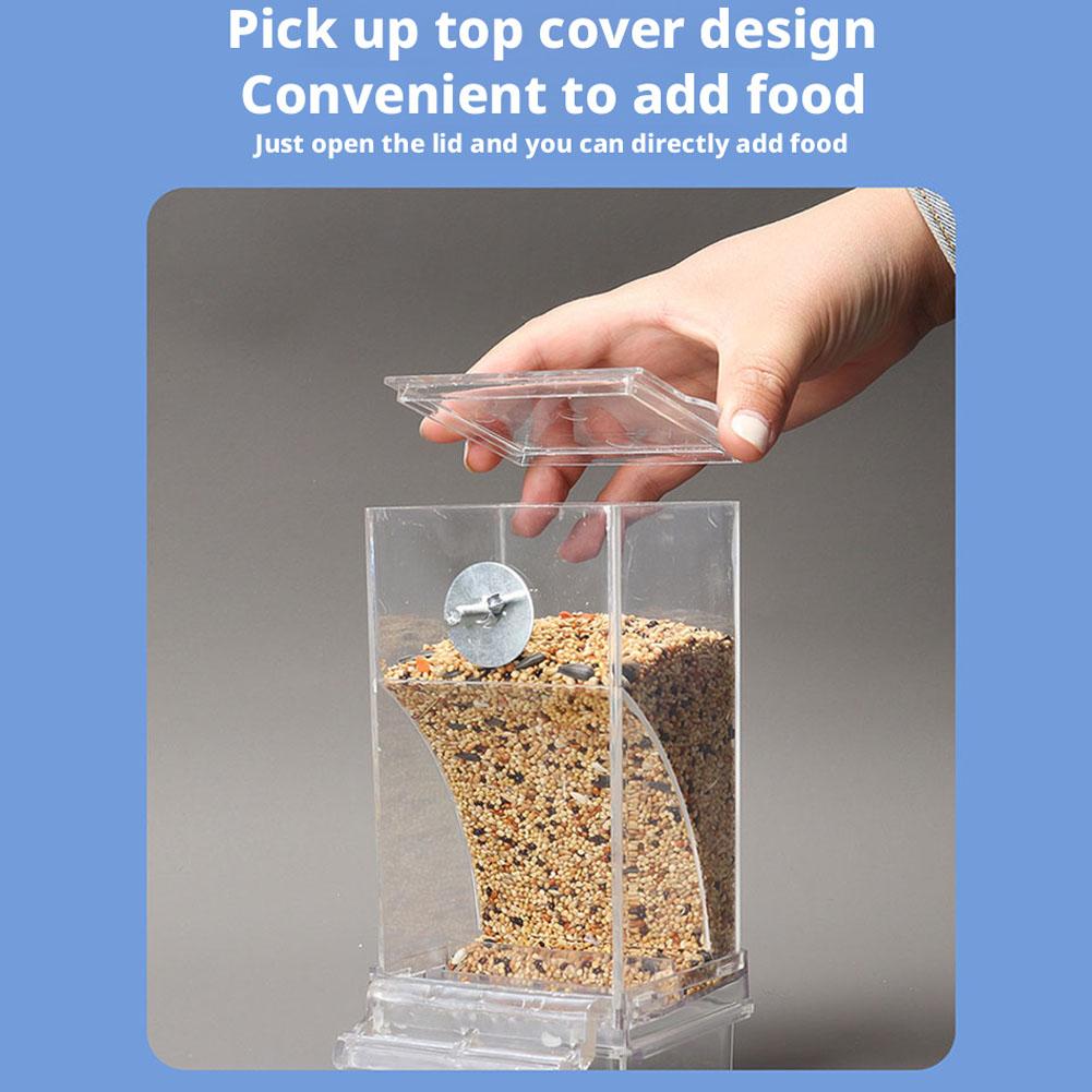 No Mess Automatic Bird Feeder Transparent Drinker Food Container Cage Parrot Feeder Parakeets Bird Cage Accessories