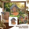 Wooden Bird Feeder, Creative Outdoor Ornament, Wall Mounted, Large Capacity, Wood Bird Feeder