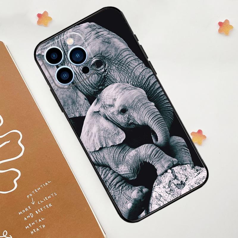Elephant Baby Nature Phone Case For iPhone 17 Pro Max 11 14 15 16 Pro Max 12 13 mini 16 Plus 16e 17 Air Funda