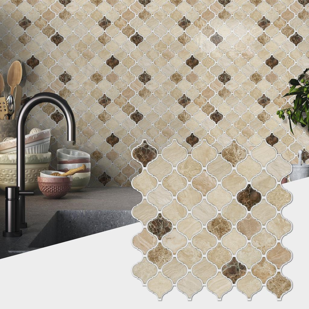 Simple Art Special-Shaped Tile Sticker, Self-Adhesive Wall Sticker, Kitchen Bathroom Pvc Waterproof Wallpaper Wallpaper