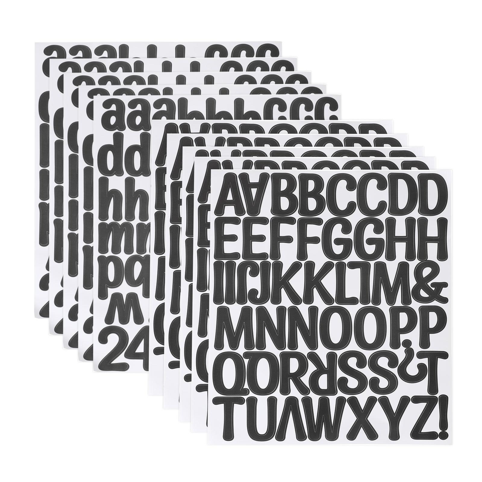 

10Sheets Letter Stickers 2 Inch Self-Adhesive Vinyl Alphabet Number Stickers Vinyl Lettering Decals for DIY Gift Cards Decals чёрный