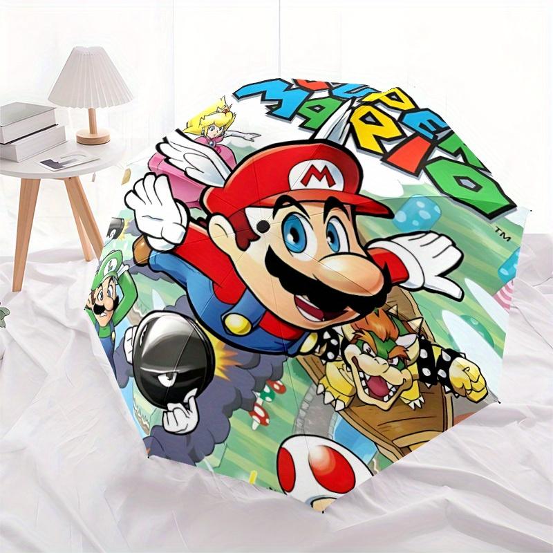 Super Mario Bros. Automatic Open/Close Umbrella   Compact Travel Umbrella, 8 Rib Heavy Duty Construction, Ideal Gift, 101