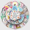 50pcs Mental Health & Depression Prevention Doodle Stickers - Waterproof Decorations for Skateboards & Luggage