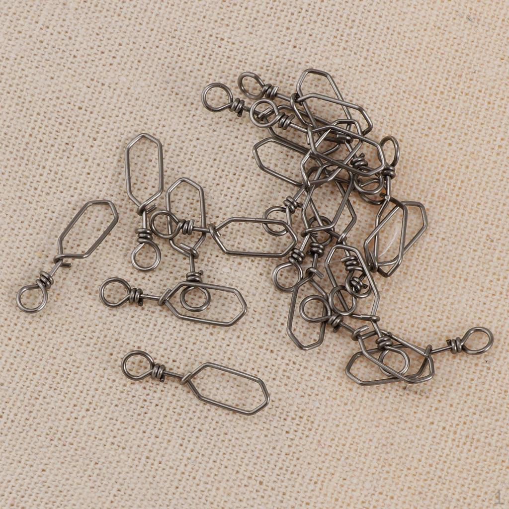 

20 Pieces Fishing Reels Swivel Hook Snap Connector 2 # 4 6 8 10 2#