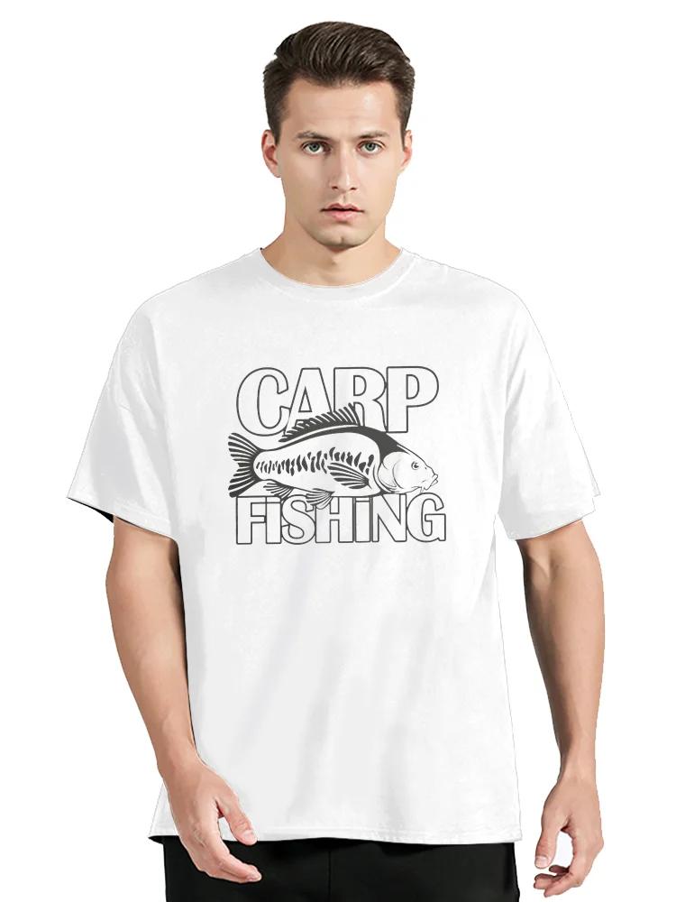 Fisher TShirt For Male Carp Fishing T-shirt Men Cotton T Shirt Clothing Oversized Tees Hip Hop Tops