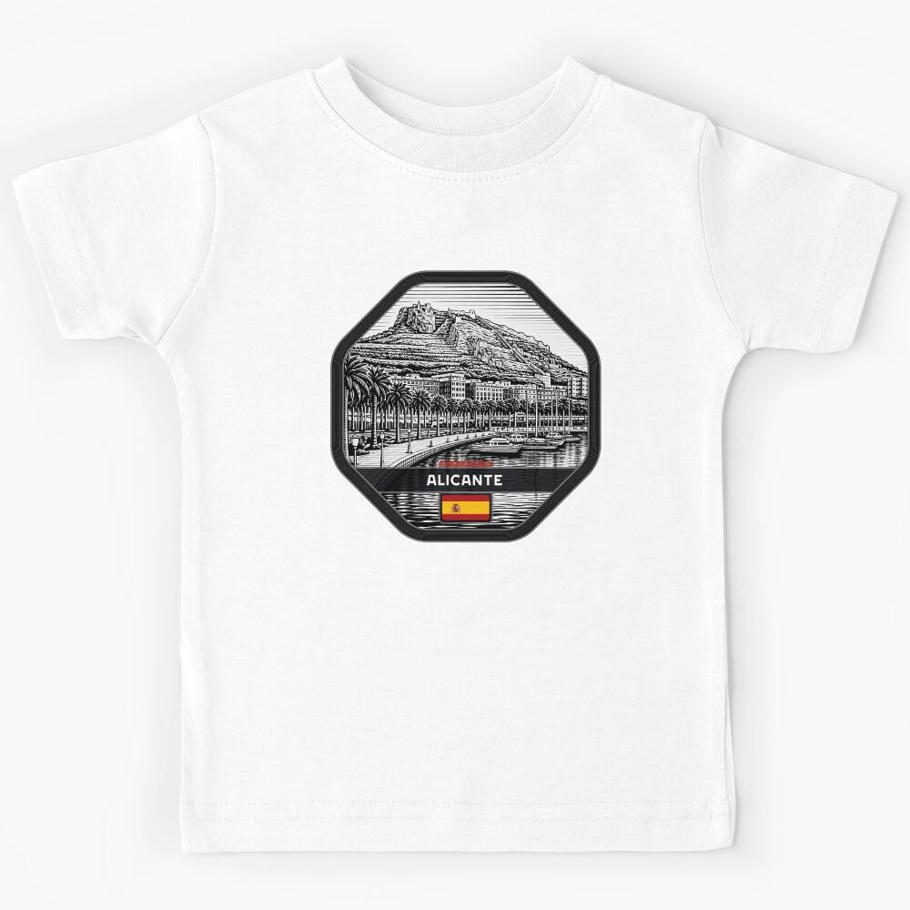 Alicante Spain Linocut Style Kids T-Shirt 140
