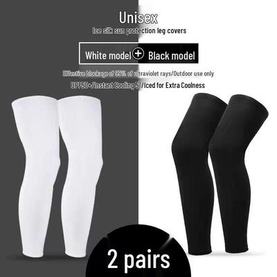 Scaldamuscoli Ginocchia e Gambe Unisex in Seta di Ghiaccio Protezione Solare per Ciclismo e Sport all'Aperto