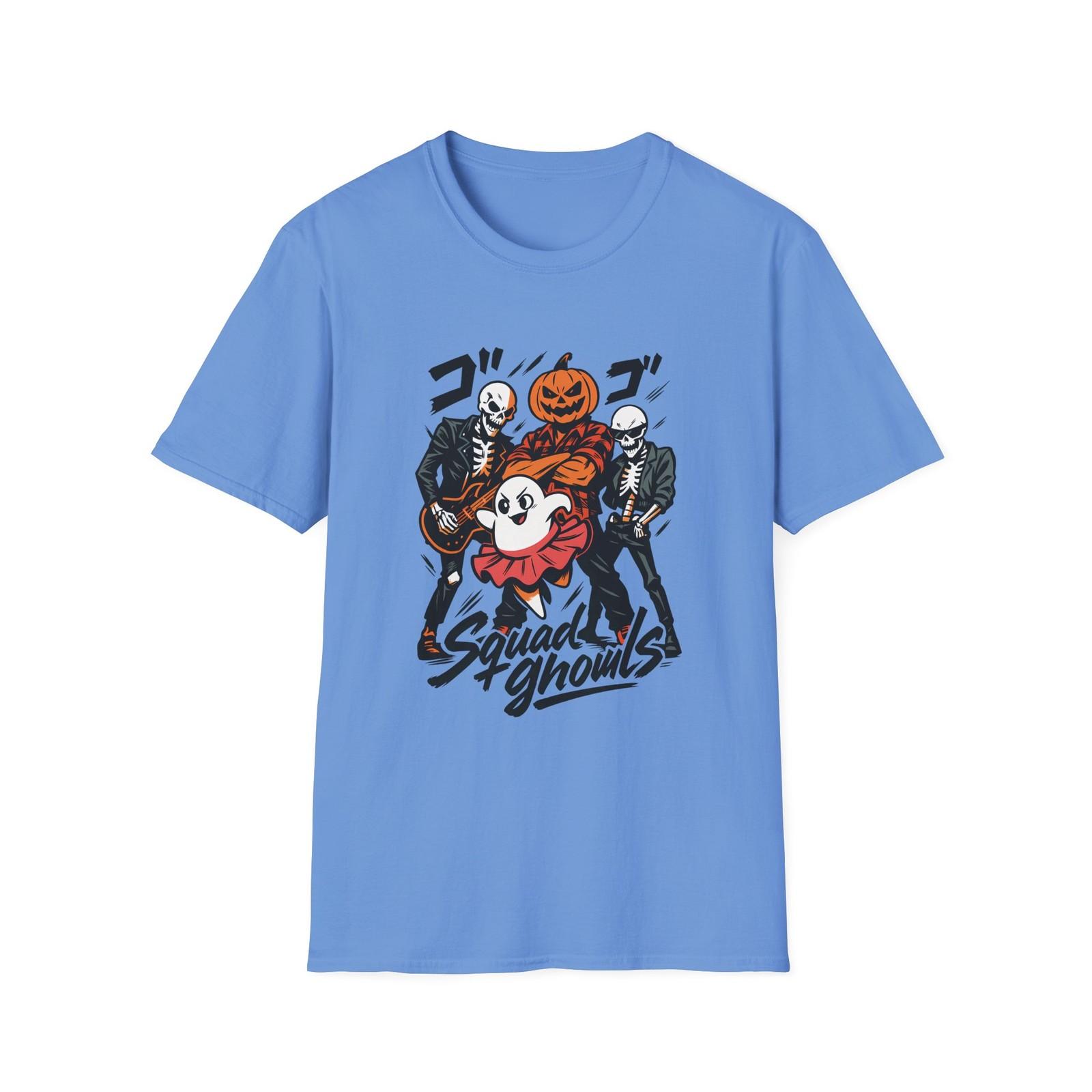 Unisex Softstyle T-Shirt Mens Womens Tees Top Manga Style Halloween Squad Skeleton Ghost Pumpkin Fall M
