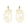 Alloy Face Elegant Earrings For Women Modern Cartoon Expression Design Jewelry