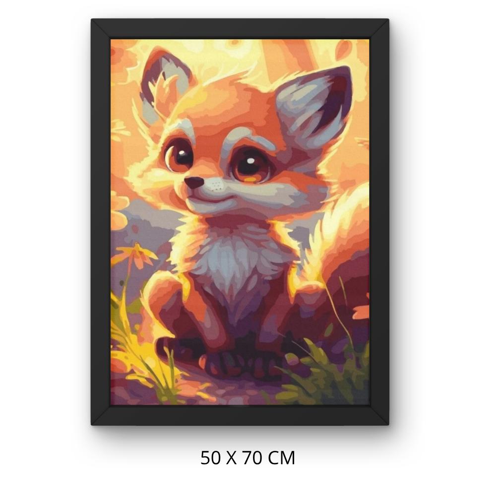 Obraz Do Malowania Po Numerach Z Ramą Uroczy Mały Lisek 50X70 Cm