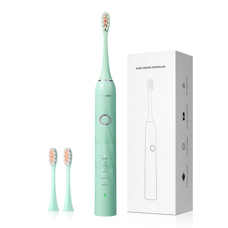 Black Cost -effective Oral Healthy Product High-quality 5 Modes Ultrasonic Electric Toothbrush Piano Process Design for Couple