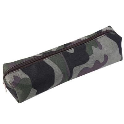 Camouflage Large Capacity Pen Canvas Zipper Stationery Ruler Pencil Storage Bag