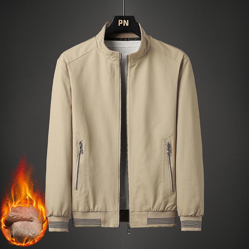 Jackets Men's Spring and Autumn Thin Jackets Plus Velvet Fashion Jackets Men's Business Casual Versatile Outer Tops