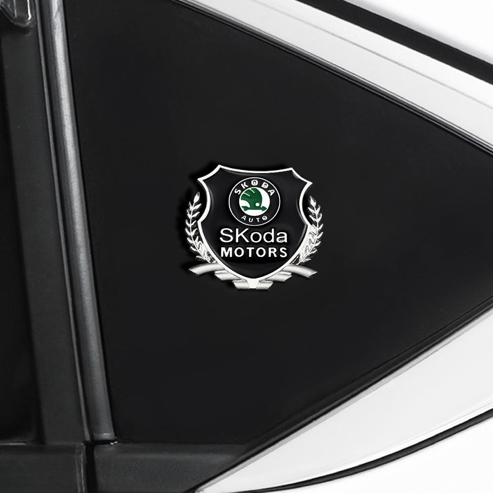 1Pc Car Badge Body Trunk Metal Sticker Auto Window Decal Car Accessories For Skoda Kodiaq Octavia 2 Yeti Karoq Scala Fabia Kamiq JT3