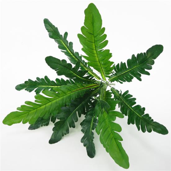 12 Heads Artificial Bird Nest Fern Green Plant Wall Home Office Shop Decor