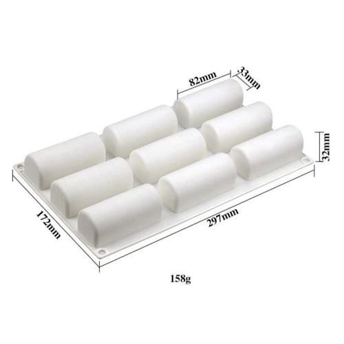 Silicone Cake Baking Mold - DIY Bakeware Mold for Jelly, Pudding, Biscuits, Chocolate, Cupcakes, 9-Cavity Rectangular