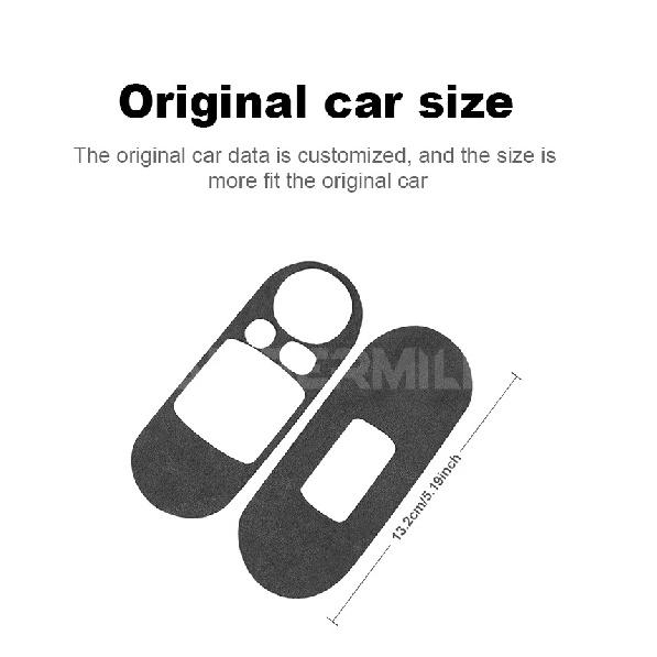 AMBERMILE Italian Top Suede Door Window Lifter Switch Panel Sticker for Mini Cooper F56 JCW Decal Trim interior Car Accessories