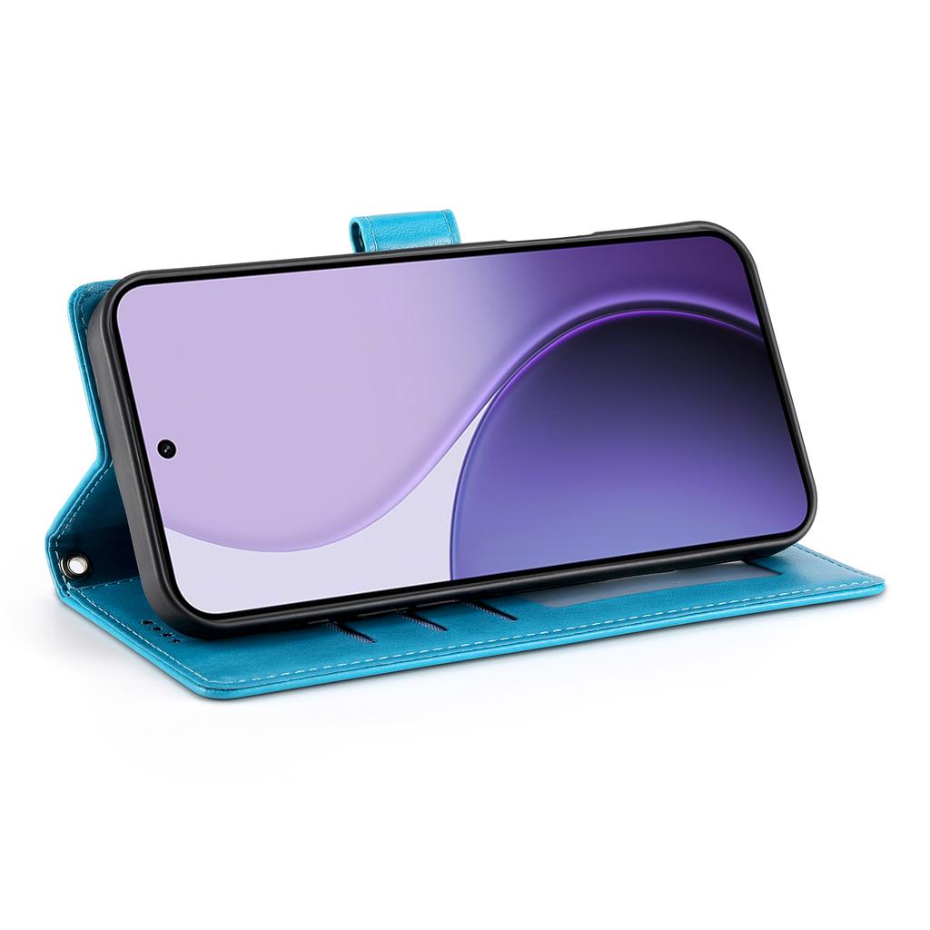 For Xiaomi 17 Pro Max Wallet Case Butterfly Floral Imprint PU Leather Phone Cover with Wrist Strap