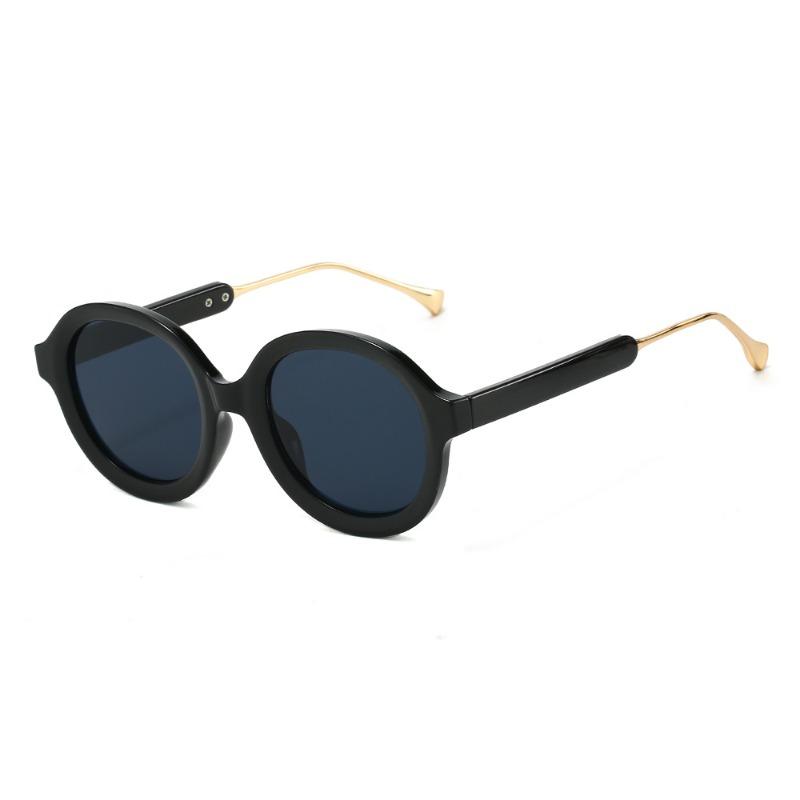 Fashion Women Round Frame Sunglasses New Luxury Brand Designer Sun Glasses Retro Trendy Shades UV400 Anti Blue-ray Glasses