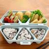 6-Cavity Triangle Onigiri Mold Bento Box 2-in-1 Rice Ball Maker with Lid Portable Lunch Container for Meal Prep Picnic School Lunch