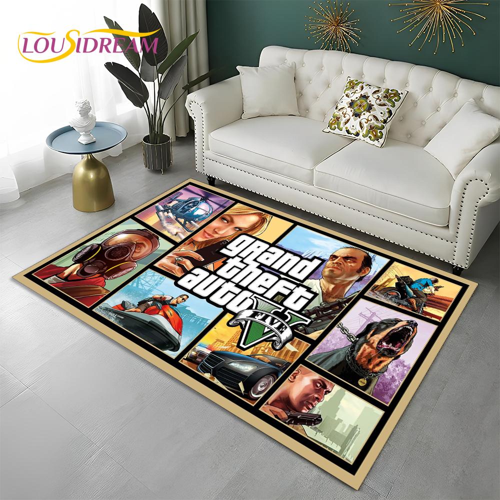 Grand Theft Auto Games 3D GTA  Gamer Carpet Rug for Home Living Room Bedroom Sofa Doormat Decor,kids Area Rug Non-slip Floor Mat