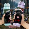 1PC Santa Claus Dog 750ml Color Plastic Sports Water Bottle Leakproof Flip Straw Lid Suitable for Sports Office Home Use