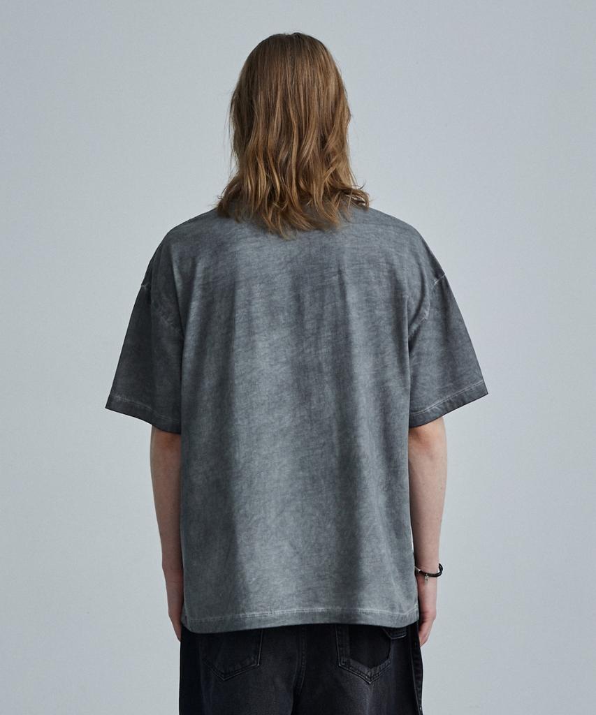 MAISON MINED Doodle Heart Washing Half T Charcoal