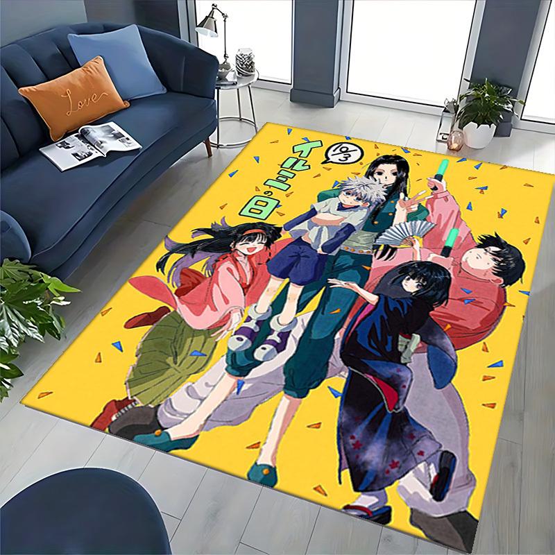 1pc Hunter x Hunter Carpet - Killua & Leorio Design Office Chair Mat, Anti-Slip Rug for Desk, Home Decor, Living Room, Bedroom, Game Room, Birthday Gi