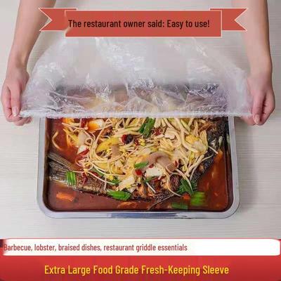 Disposable PE Food-Grade Cling Film Covers: Oil-Proof, Large Tray Cover for BBQ and Lobster