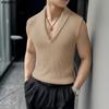 INCERUN Summer Men Sleeveless Solid Knitted Casual Fitted Tank Tops
