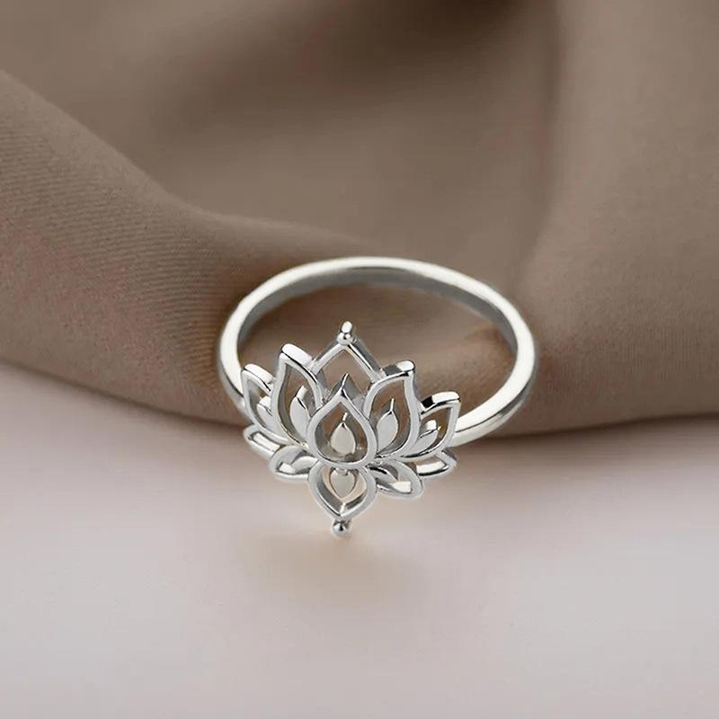 1 Anello Loto, Anello Raffinato alla Moda Stile Antico, Anello Singolo Fresco alla Moda Stile Rurale