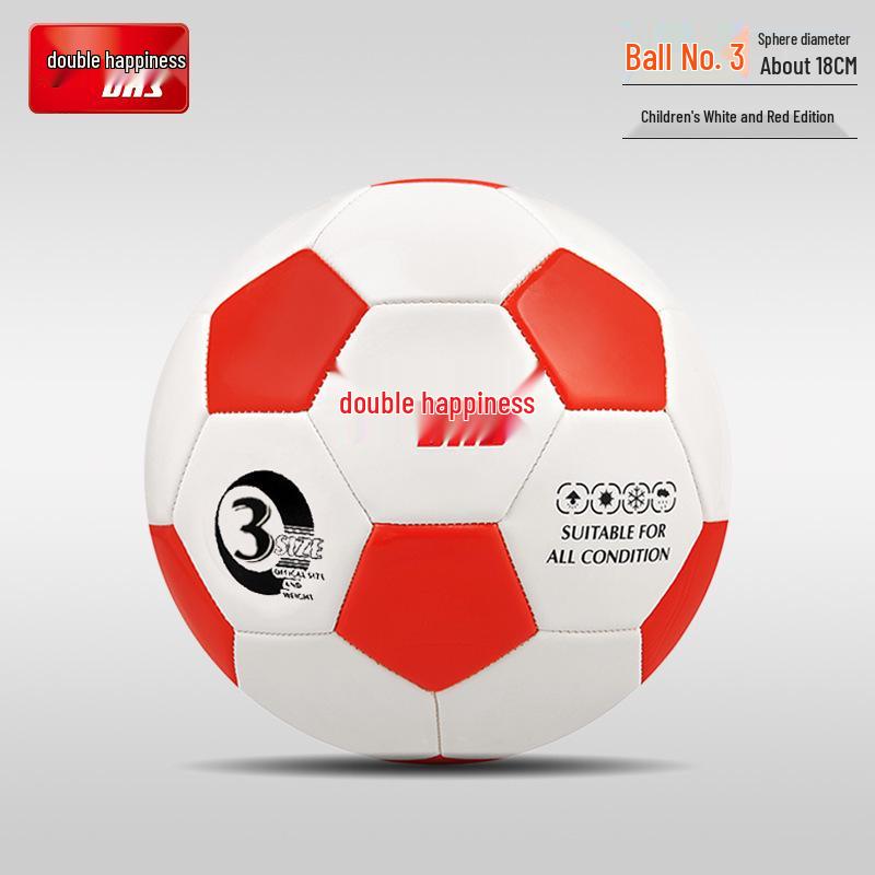 Red Double Happiness Size 4 Football: Youth Training & Exam Ball, Size 5 for Middle School & Adults