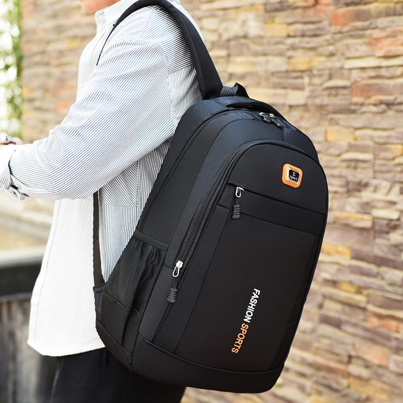 New Men s Multifunctional Computer Backpack Business Leisure Trendy Cool Travel Large Capacity Backpack School Bag оранжевый