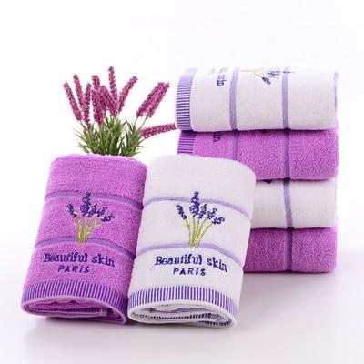Household 35*75cm Aromatherapy Soft Bath Towel Embroidery Lavender Towel Set 4pcs Hand Towel Face Towel Bath Towel Bed Sheet Set