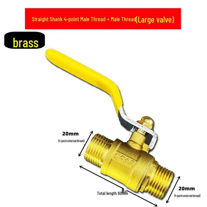 Brass Y-Type Gas Hose Three-Way Valve Connector with 4-Point Ventilation Ball Valve Switch.