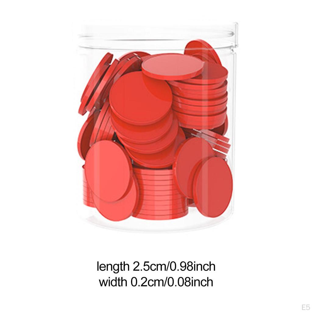 1 inch Math Manipulatives Counting Chips Discs 100Pcs for Bingo Games Multifunctional Sturdy Round
