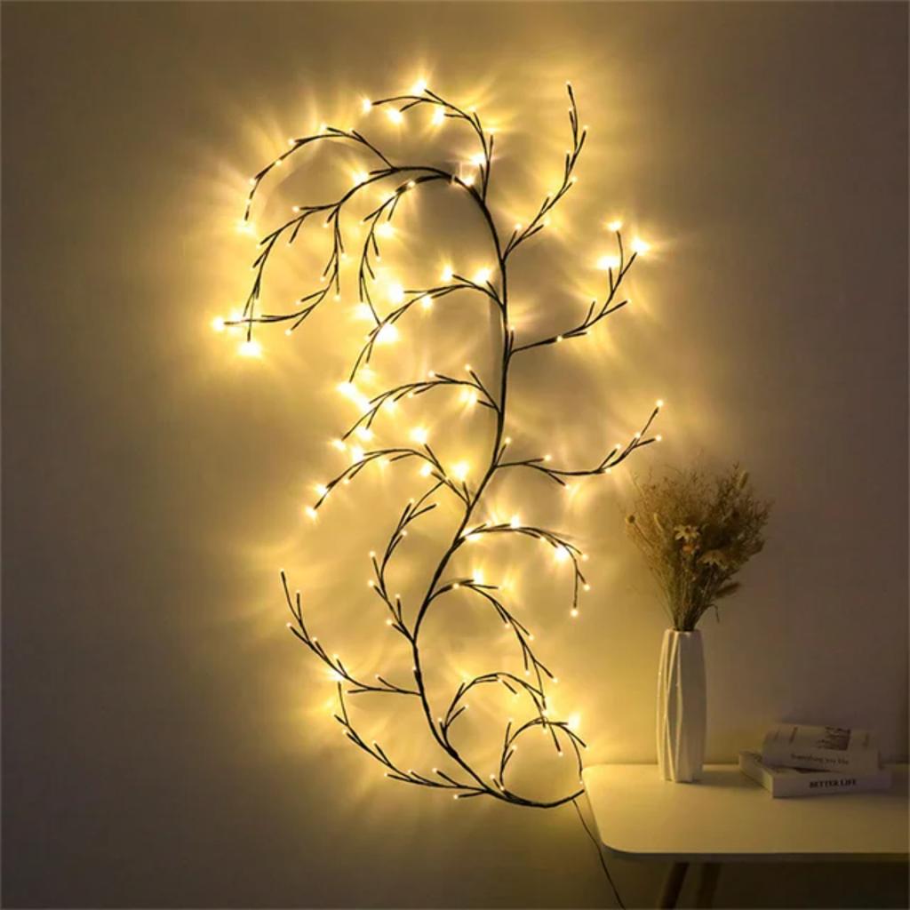 Nové 45/144 LED světelné řetězy z vinné révy Vánoční Halloweenská světelná girlanda DIY Světlo z vrbové větve Vinná réva Dekorace do pokoje na zeď na svatební oslavu