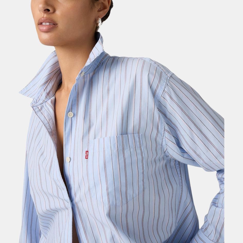 Levis Wygodna Wszechstronna Modna Codzienna Luźna Koszula z Długim Rękawem Damskie topy 001HM-0014