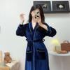 Autumn and Winter New Robe Homewear Women Long-Sleeved Golden Velvet One-Piece Bathrobe Warm Suit Robe Homewear Pajamas