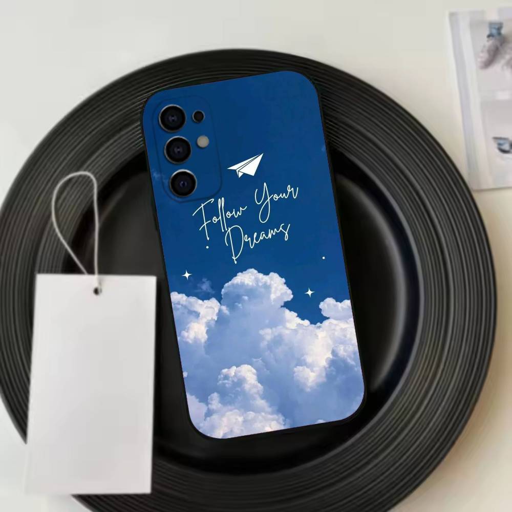 Simple Cloud Letters Pattern  Phone Case Black Silicone Soft For Samsung S25,S24,S21,S22,S23,S30,Ultra,S20,Plus,Fe,Lite
