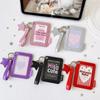 Shiny Star Charm Photocard Case Glitter PU Keychain Bag Pendant  Stationery Supplies